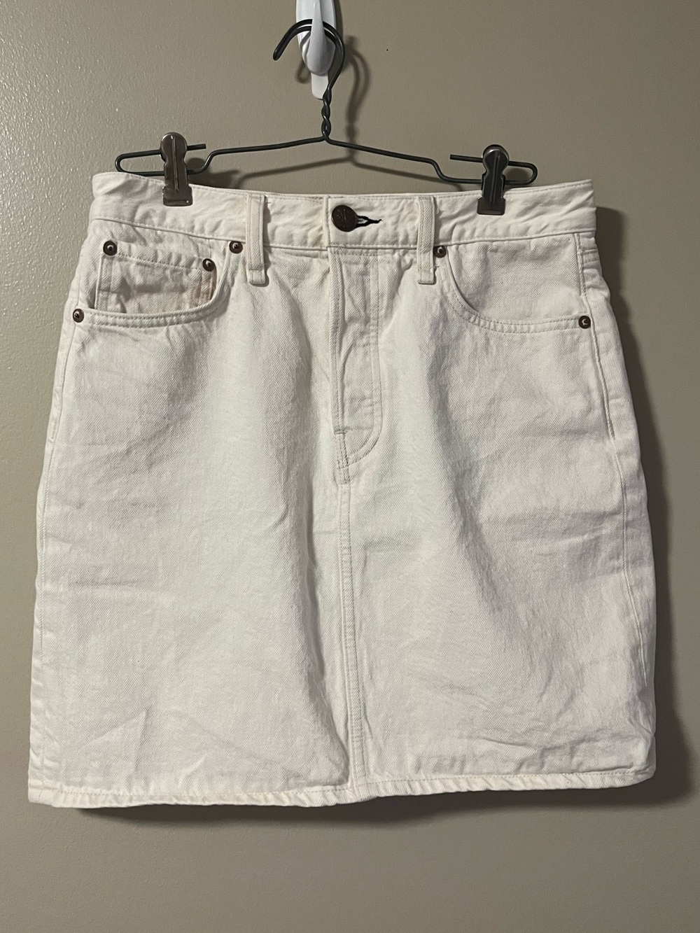 Rag & Bone Organic Cotton White Mini Denim Skirt Size 28
